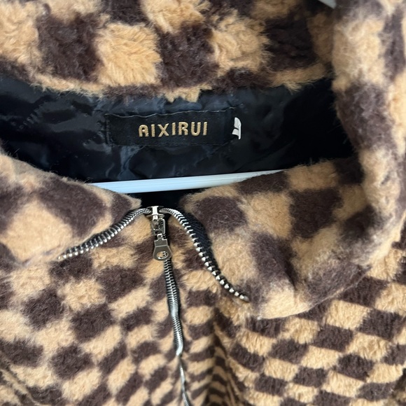 Brown and Tan Checkered Hoodie - Picture 2 of 9